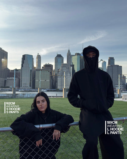 SWEATS® ALL BLACK - BALACLAVA ZIP HOODIE