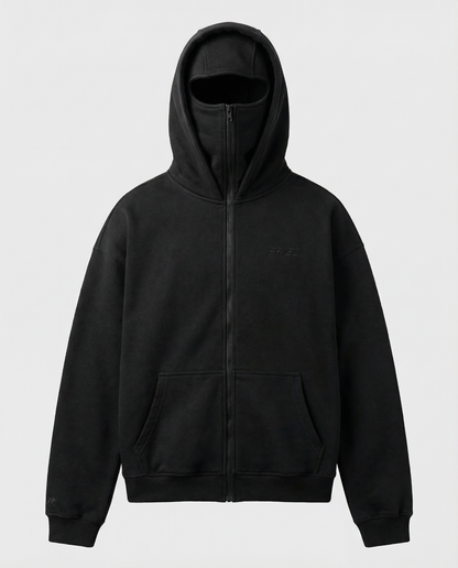 SWEATS® ALL BLACK - BALACLAVA ZIP HOODIE