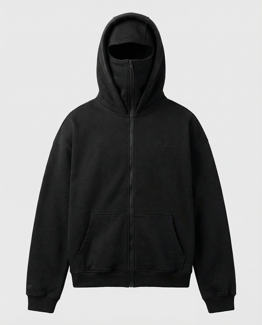 SWEATS® ALL BLACK - BALACLAVA ZIP HOODIE